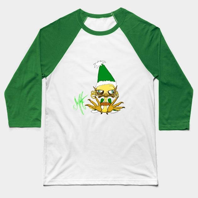 Grumpy Chicken Elf Baseball T-Shirt by Grumpy Chicken